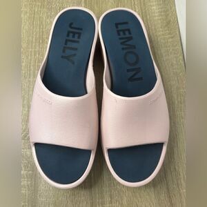 Lemon Jelly GUC light pink platform slide on sandals Size 40
